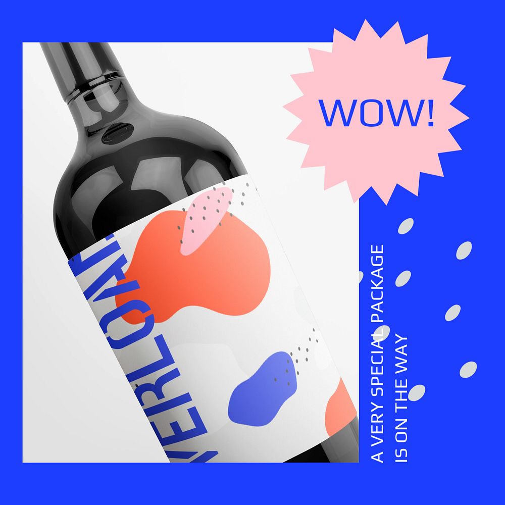 Wine house Instagram post template, shop advertisement