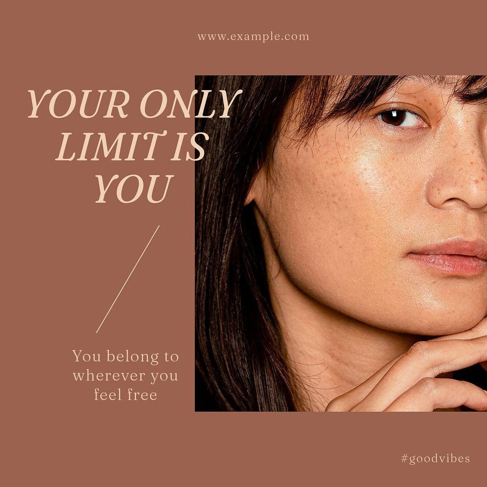 Skincare brand Instagram post template, editable design