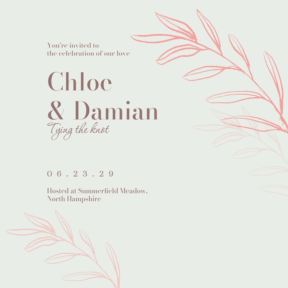 Engagement party Instagram post template, editable text 