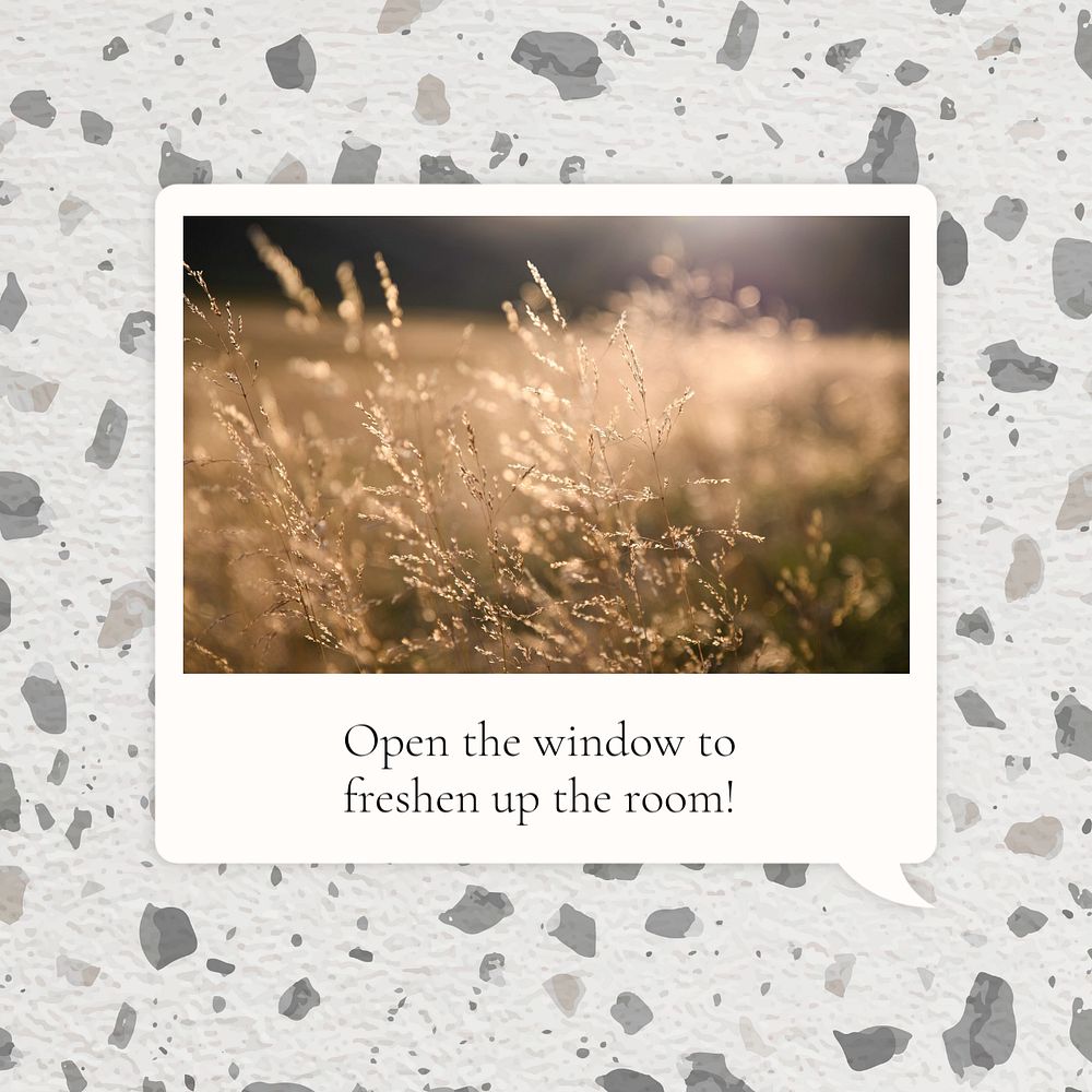 Positive quote instagram post template, terrazzo design, editable text