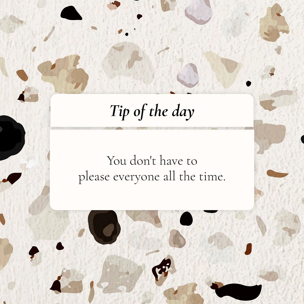 Positive reminder instagram post template, terrazzo design, editable text