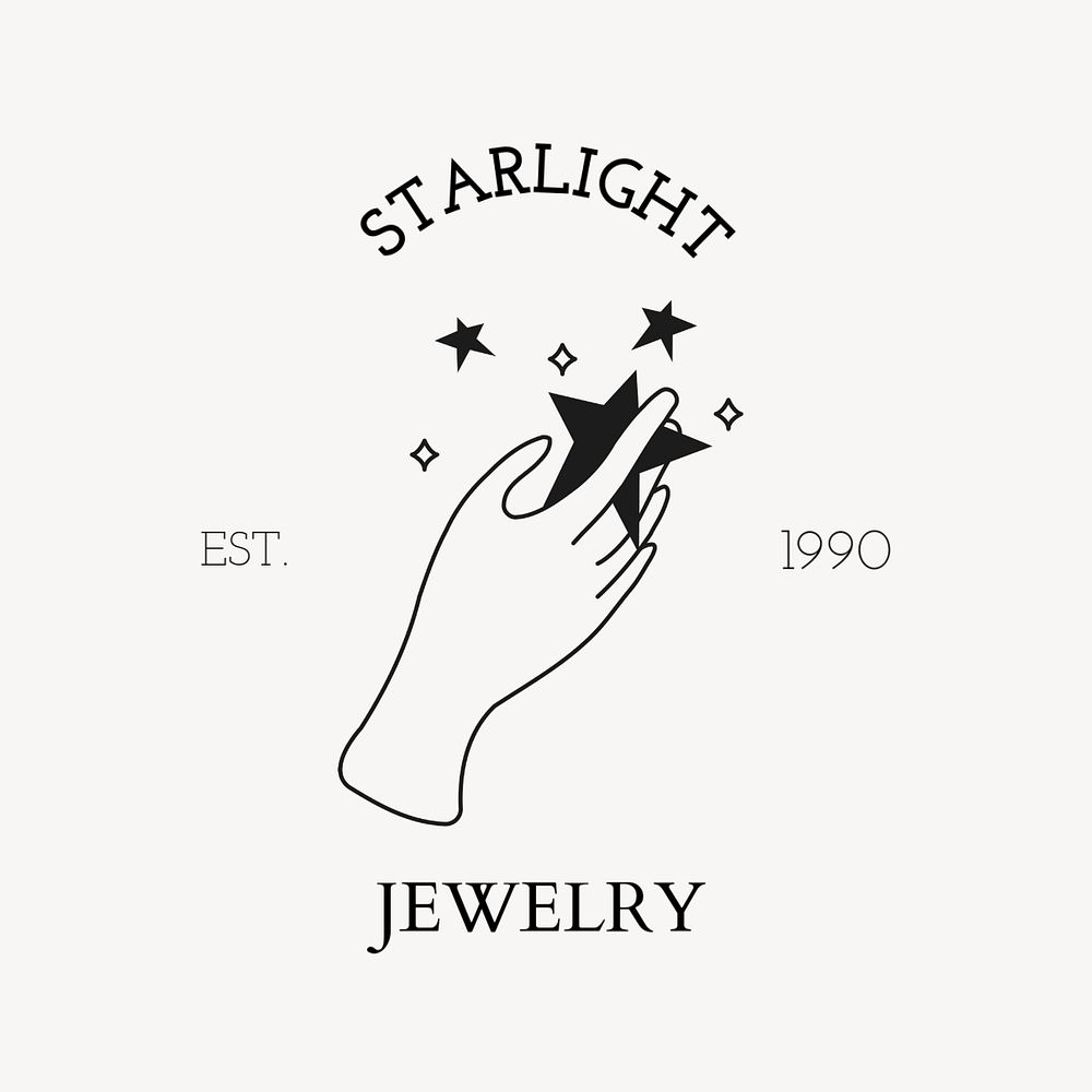 Aesthetic hands logo template, minimal line art