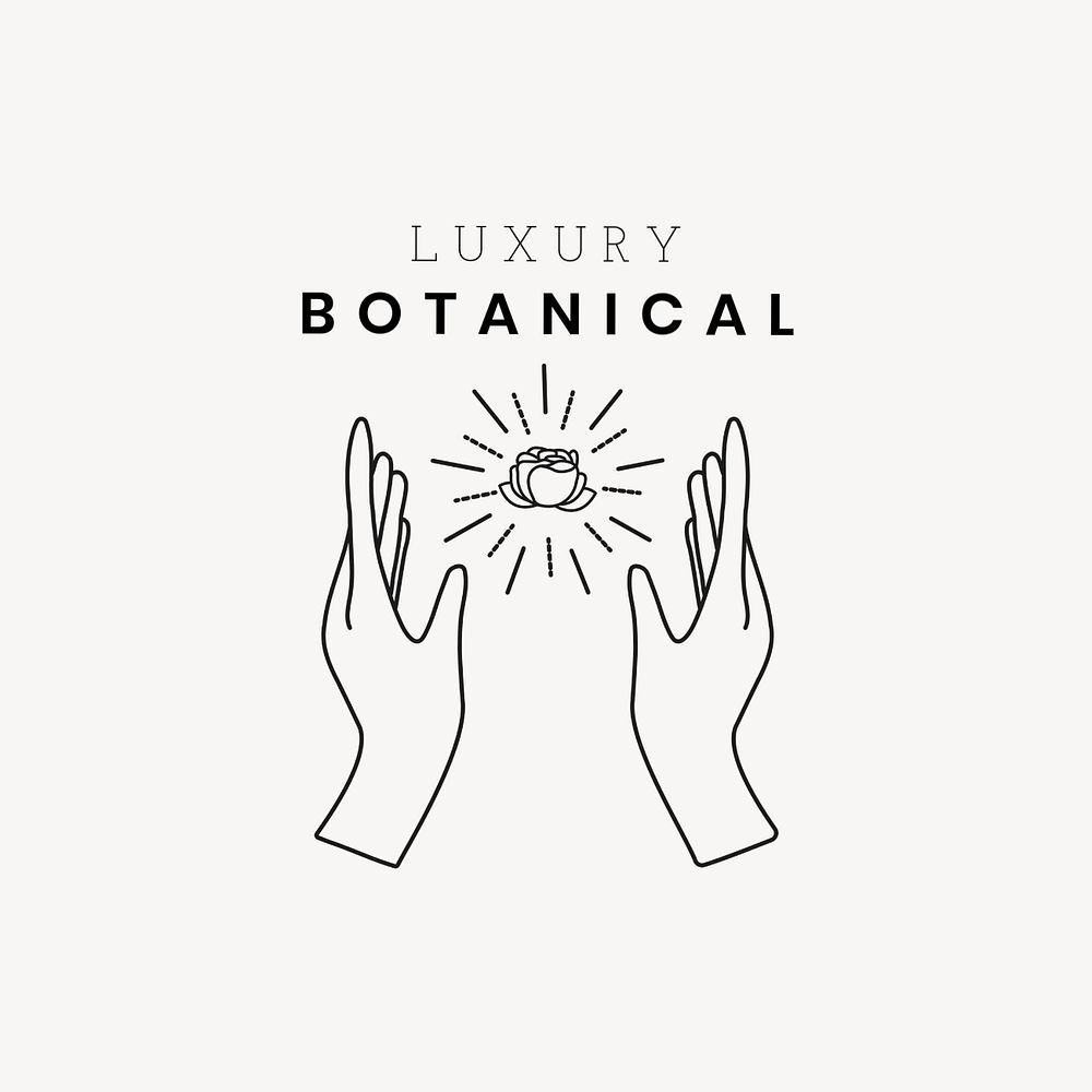 Aesthetic hands logo template, minimal line art