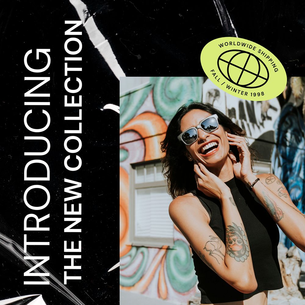 New collection Instagram post template, fashion business
