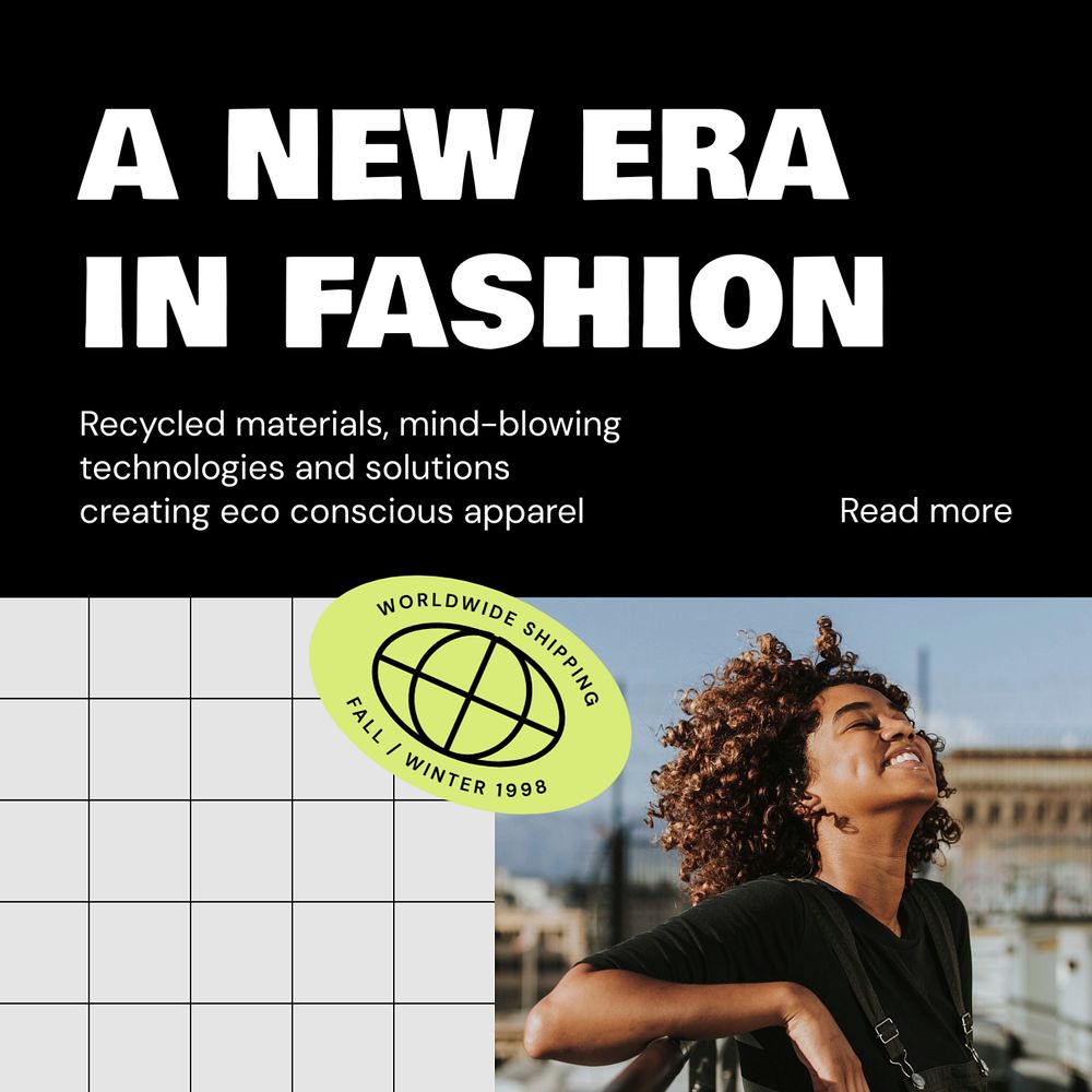 Street fashion Instagram post template, business branding