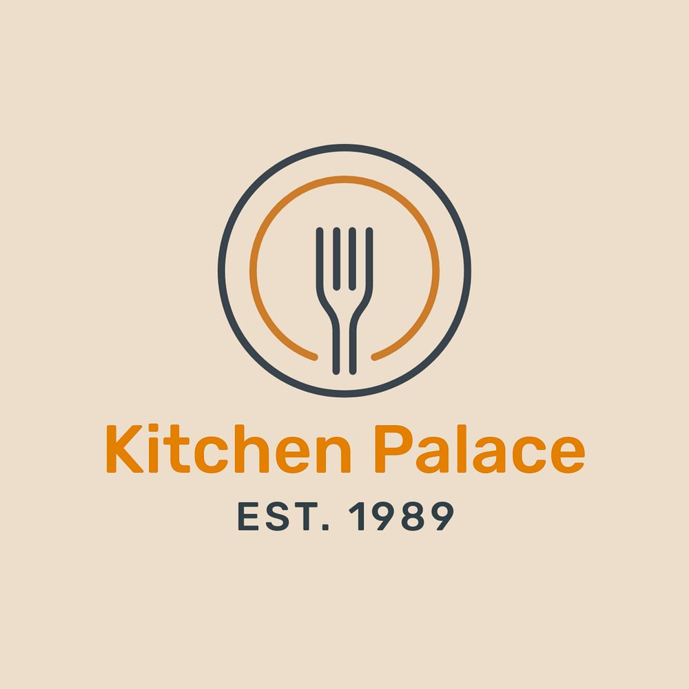 Minimal restaurant logo, editable business branding design