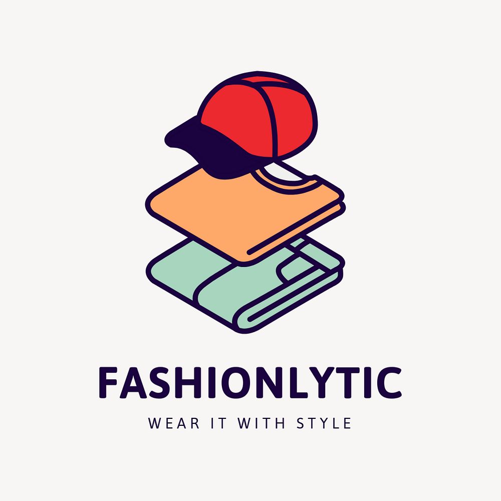 Clothing shop fashion logo template, editable branding design