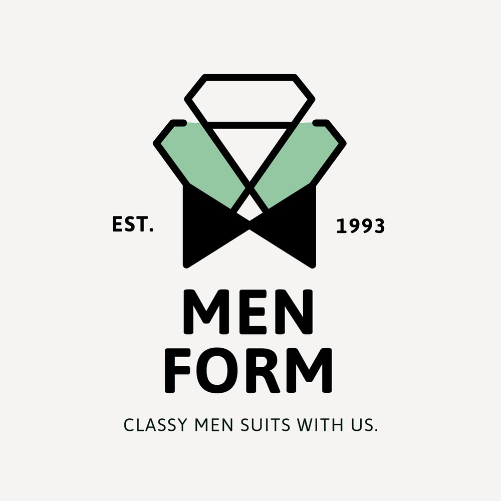 Men's apparel logo template, editable branding design