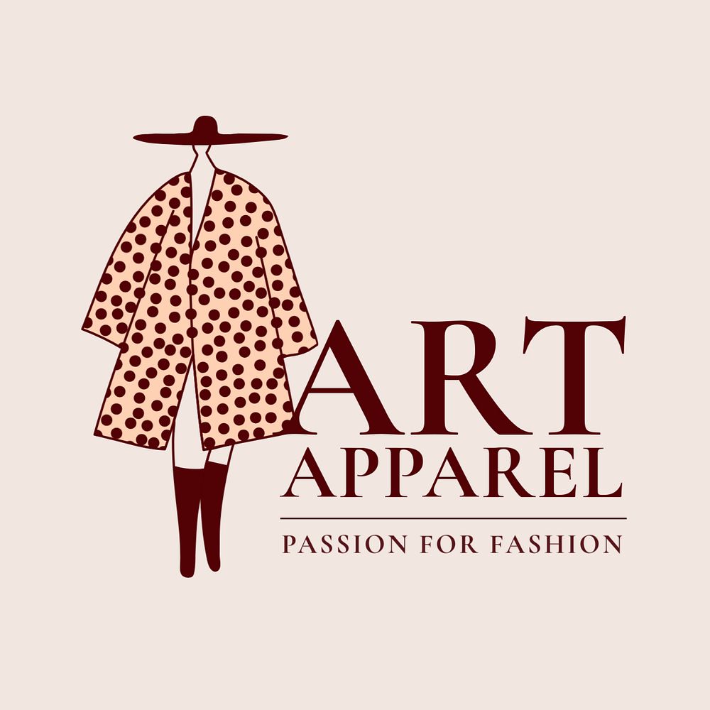 Clothing shop fashion logo template, editable branding design