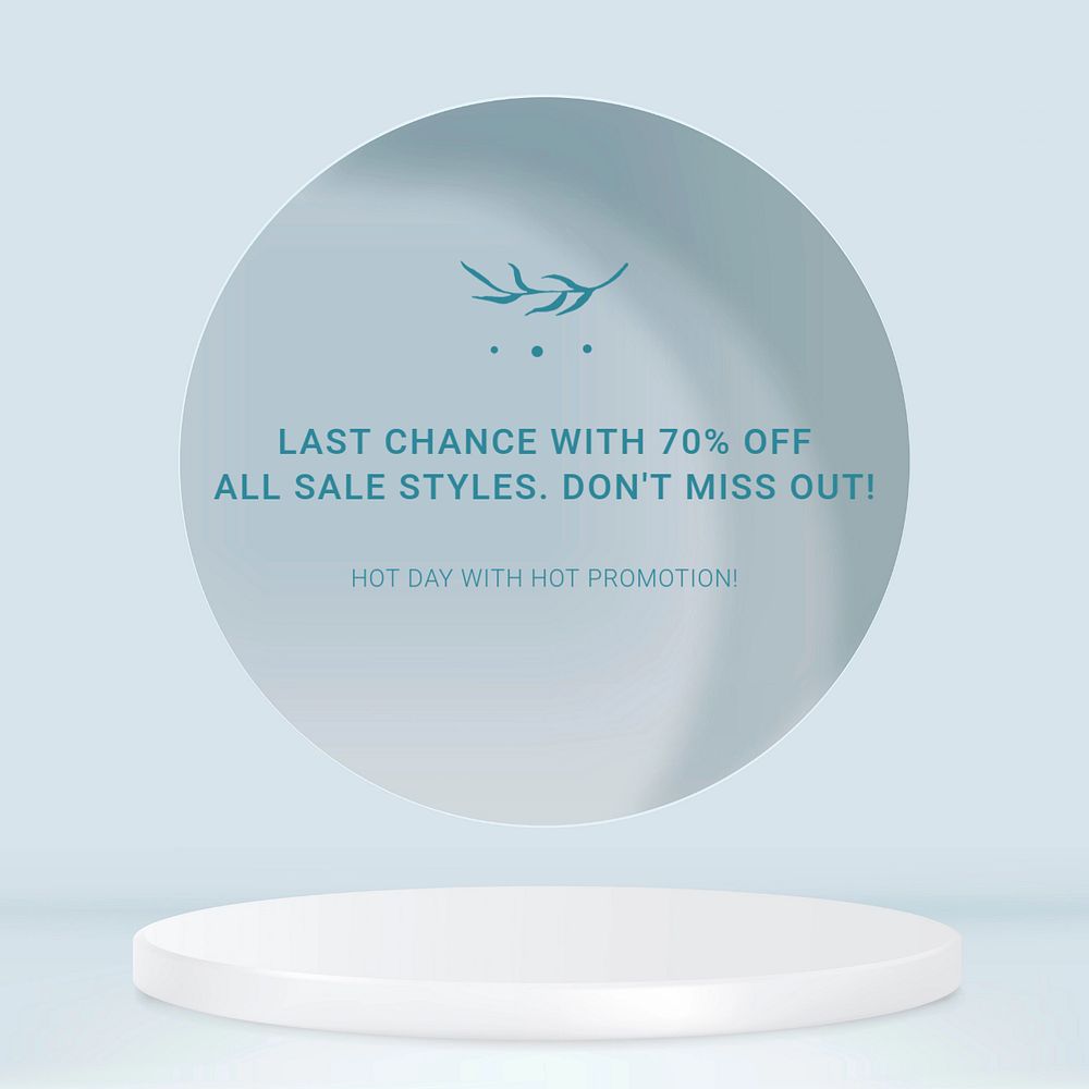 Sale promotion Instagram post template, aesthetic 3D product backdrop