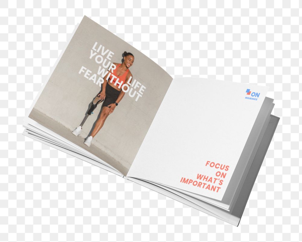 Open magazine mockup, editable book