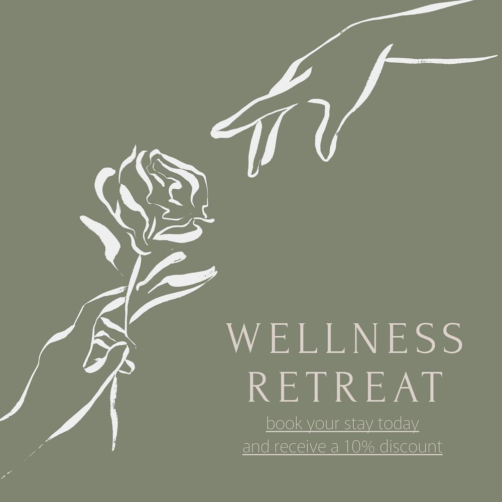 Wellness retreat Instagram post template