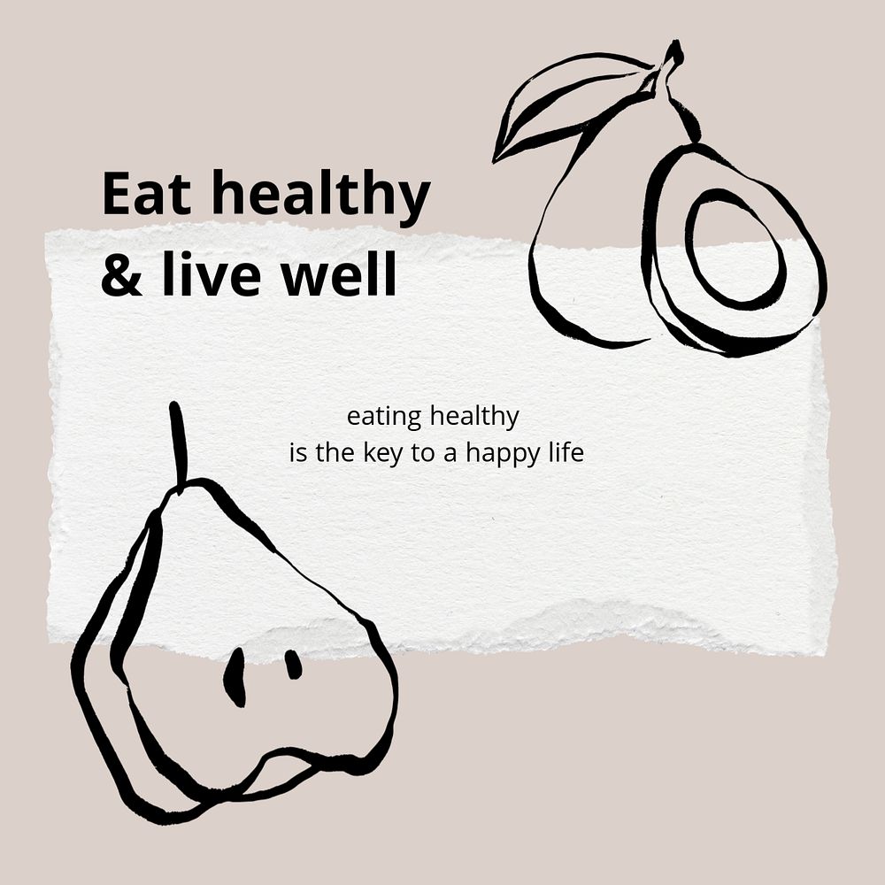 Eat healthy Instagram post template