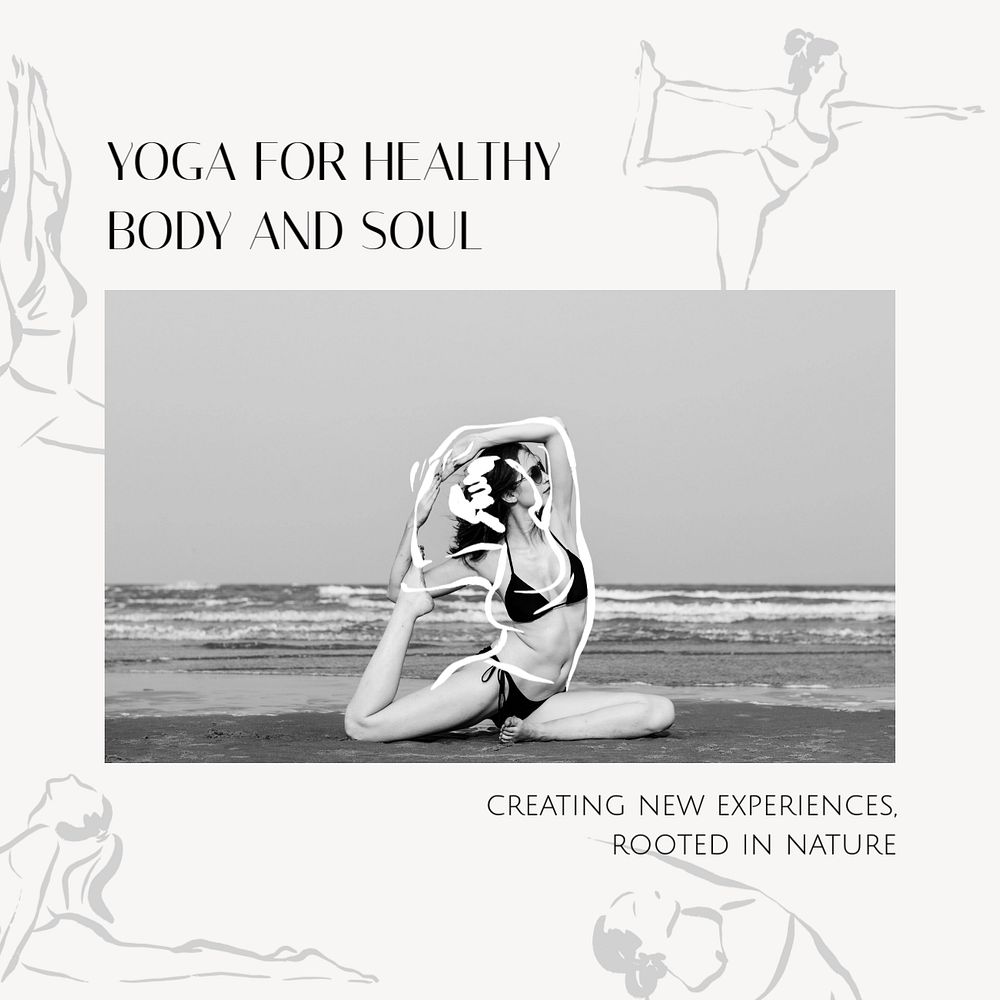 Yoga aesthetic Instagram post template