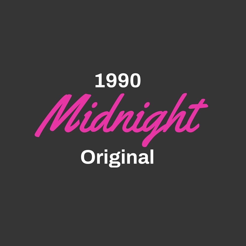 Pink midnight logo template, retro aesthetic