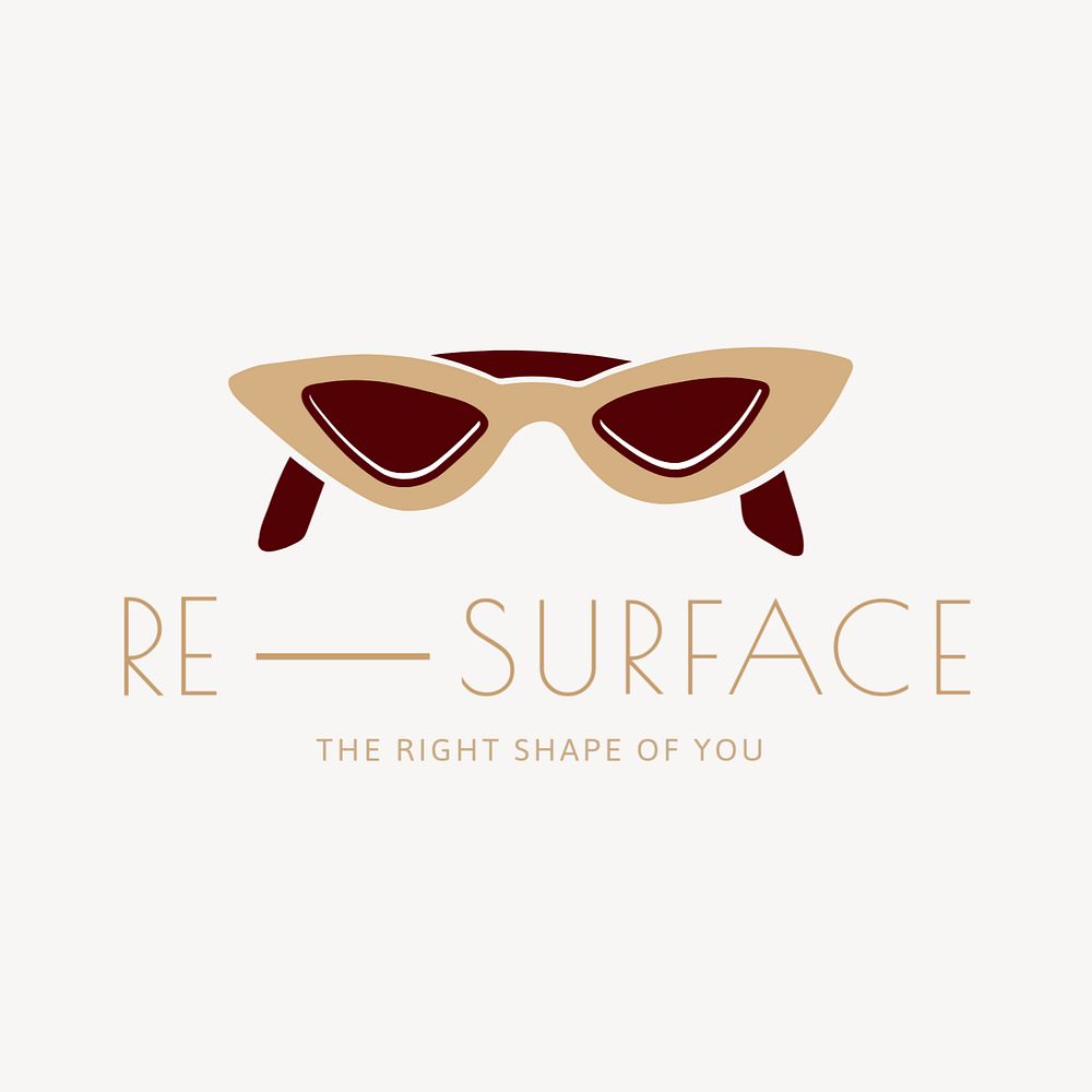 Sunglasses shop fashion logo template, editable branding design