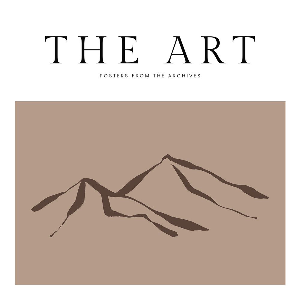 Mountain art print poster template