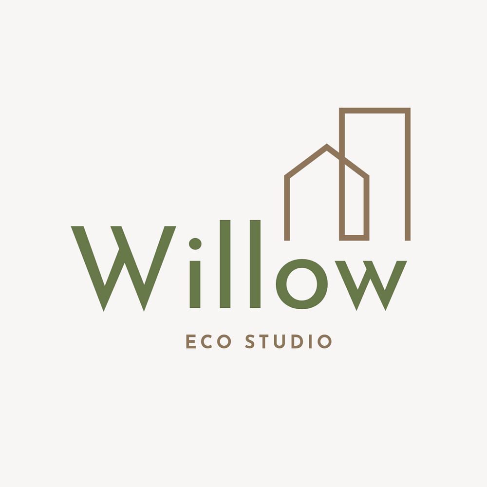 Eco business logo template, editable design