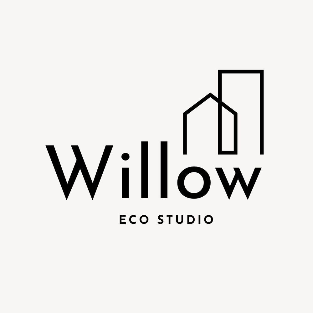 Eco business logo template, editable design