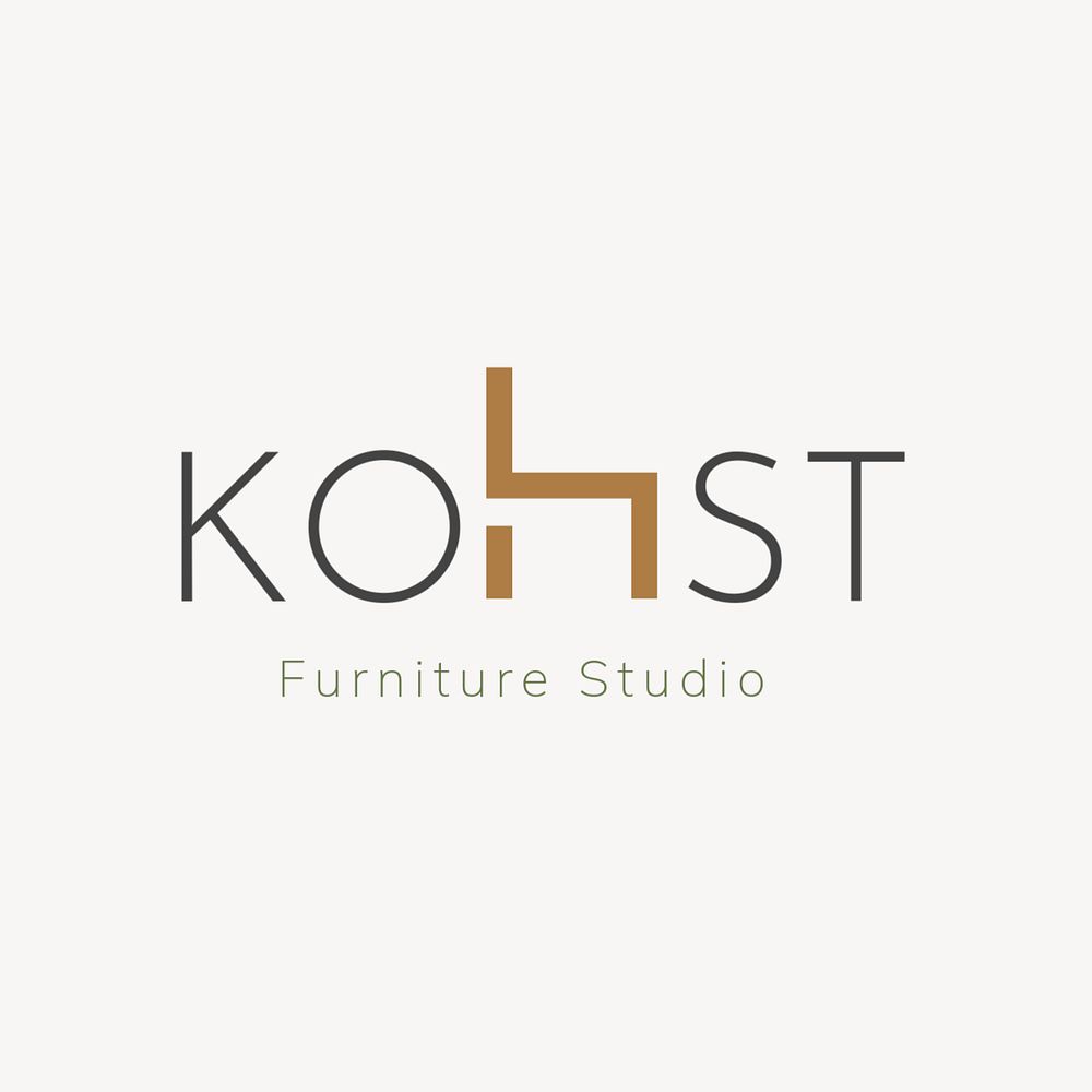 Furniture shop editable logo template, creative design