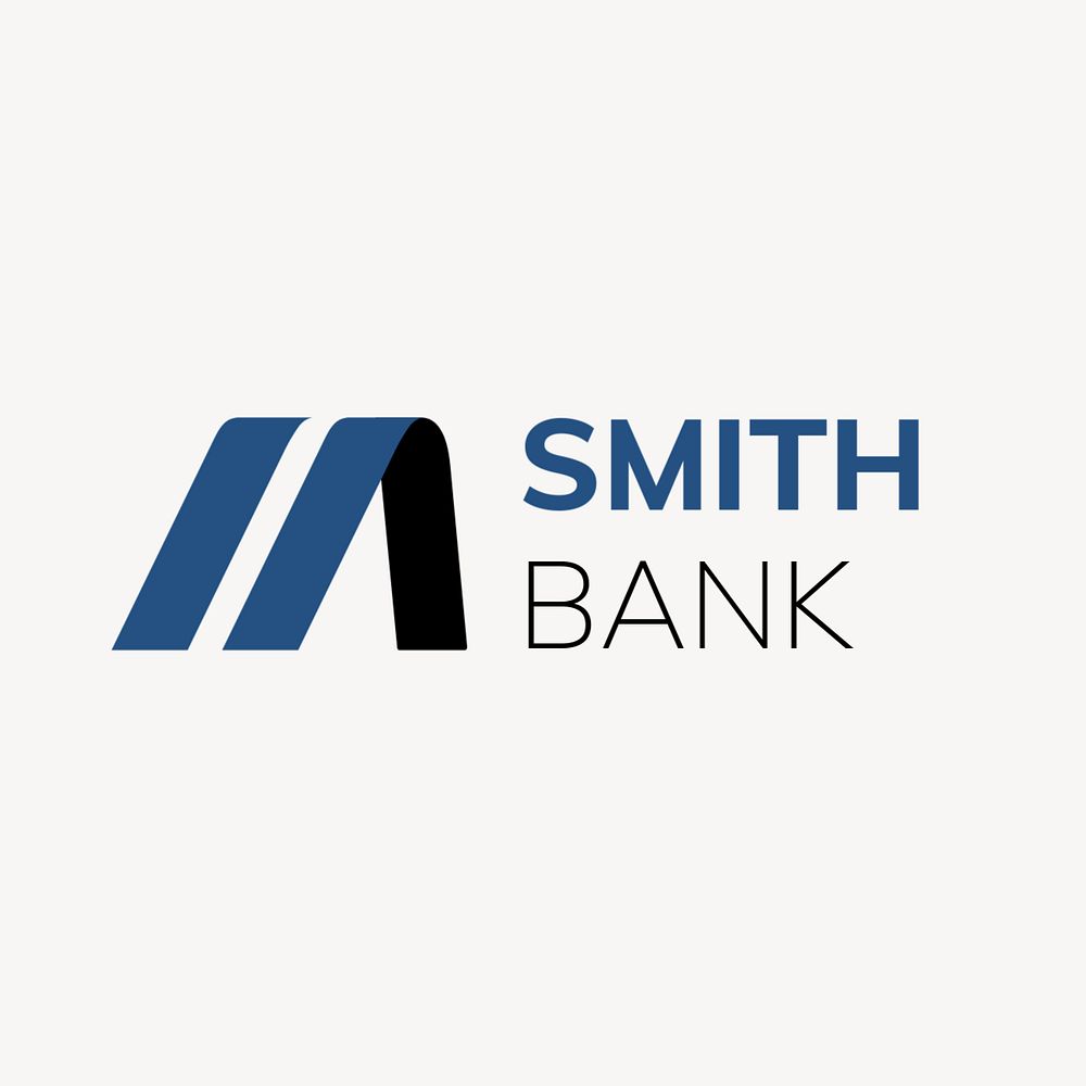 Bank business logo template, editable design