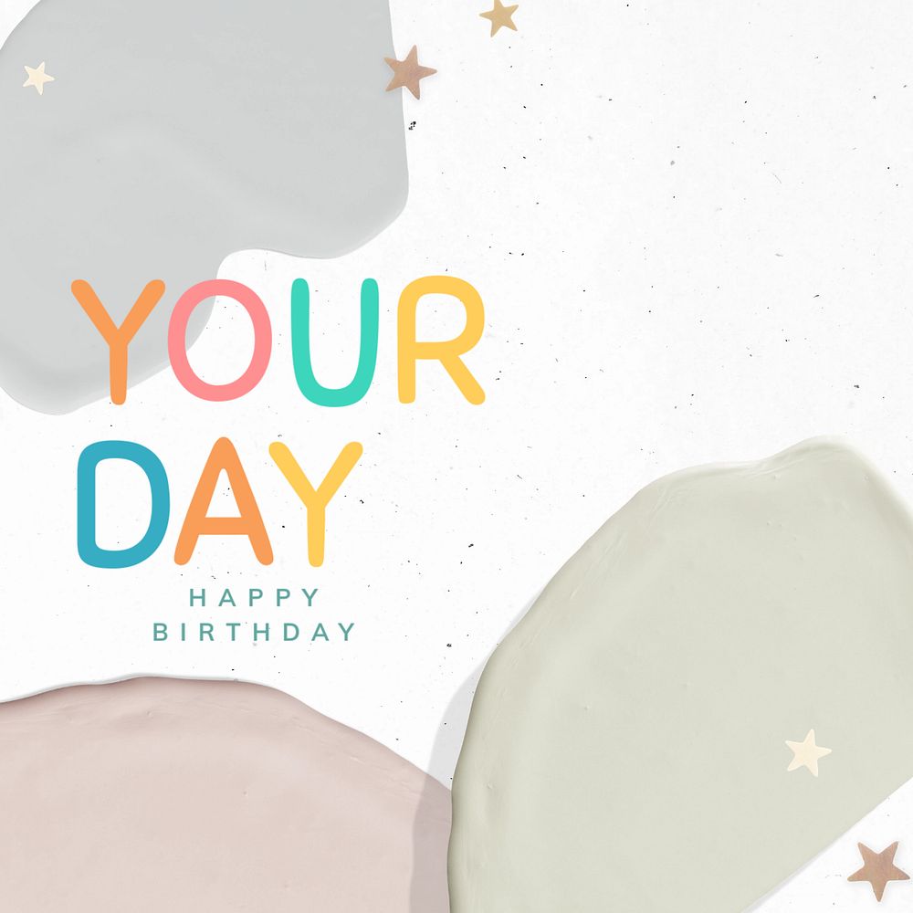 Birthday wish Instagram post template, cute editable design