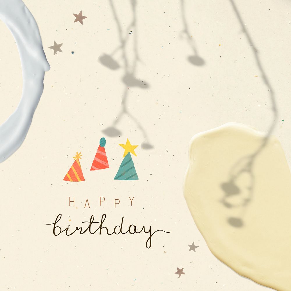 Birthday wish Facebook post template, cute editable design