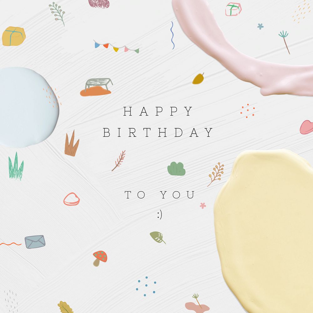 Birthday wish Facebook post template, cute editable design