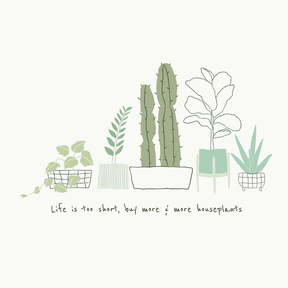 Plant quote Instagram post template, editable design