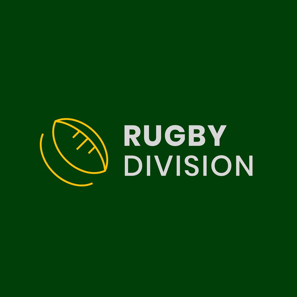 Rugby logo template, sports club business graphic, editable design