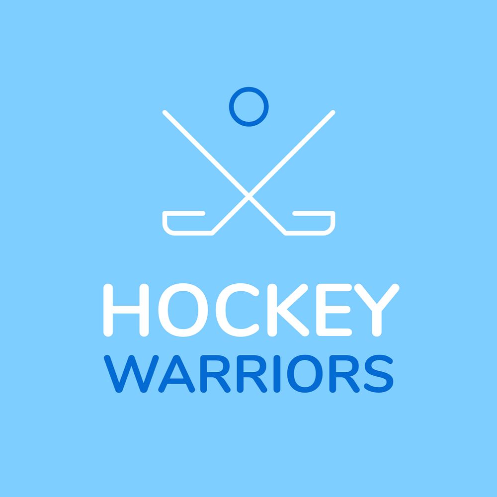 Hockey sports logo template, modern business branding, editable design