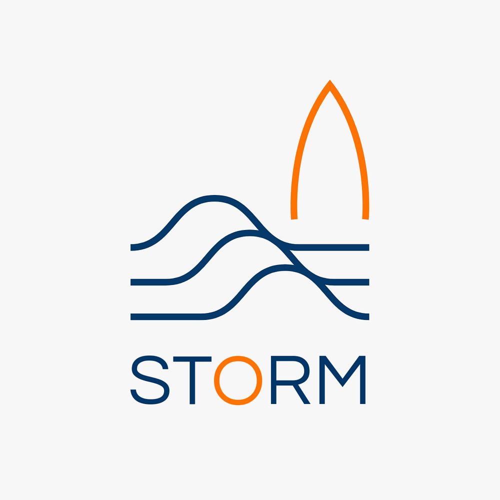 Surfing sports logo template, modern business branding, editable design
