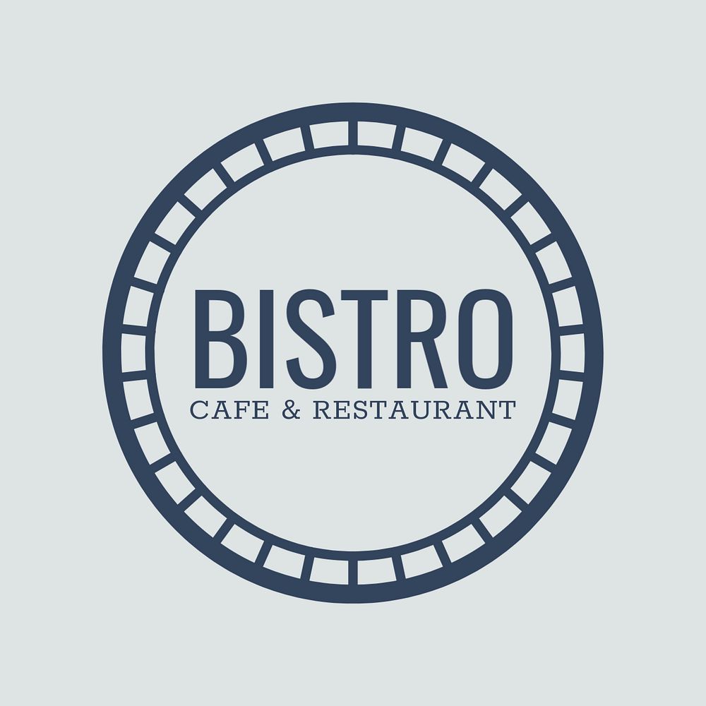 Cafe bistro logo business template, editable design