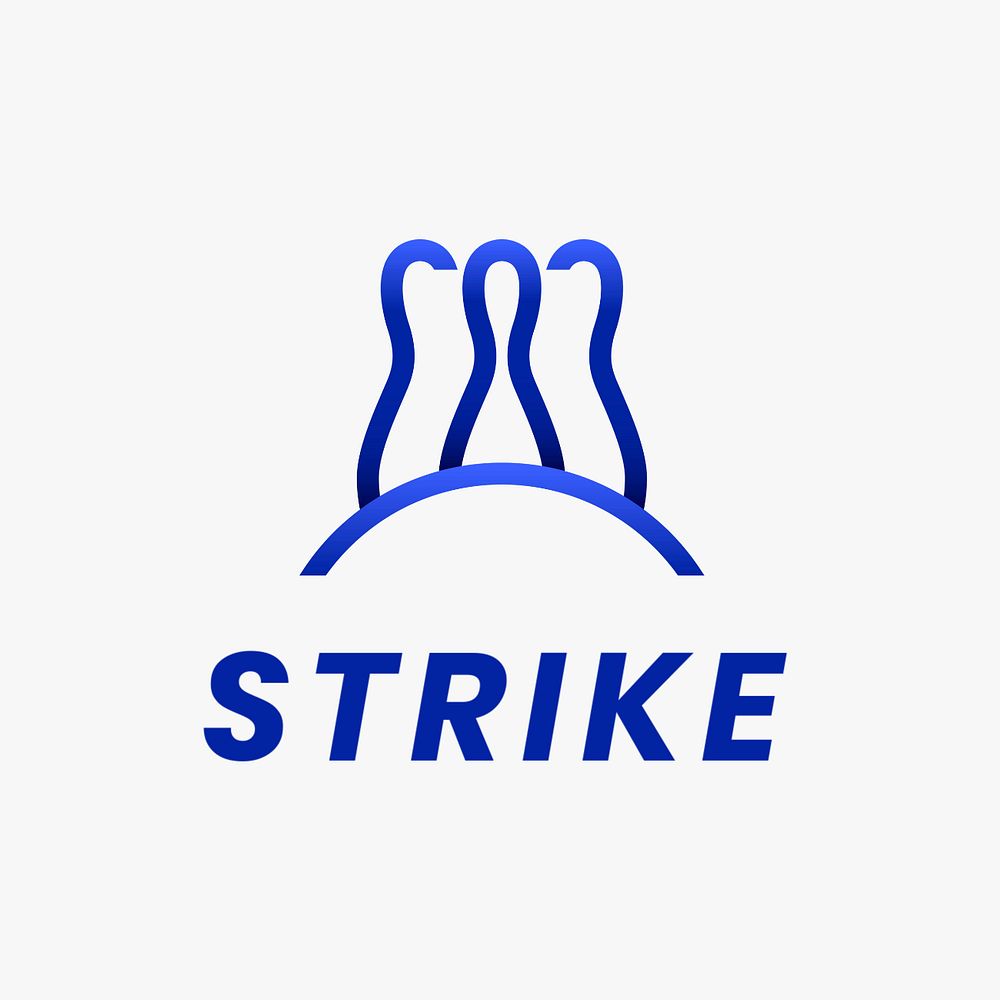 Bowling club logo template, professional business branding, editable design