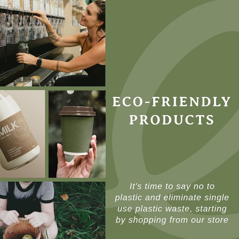 Eco-friendly packaging Instagram post template, editable design