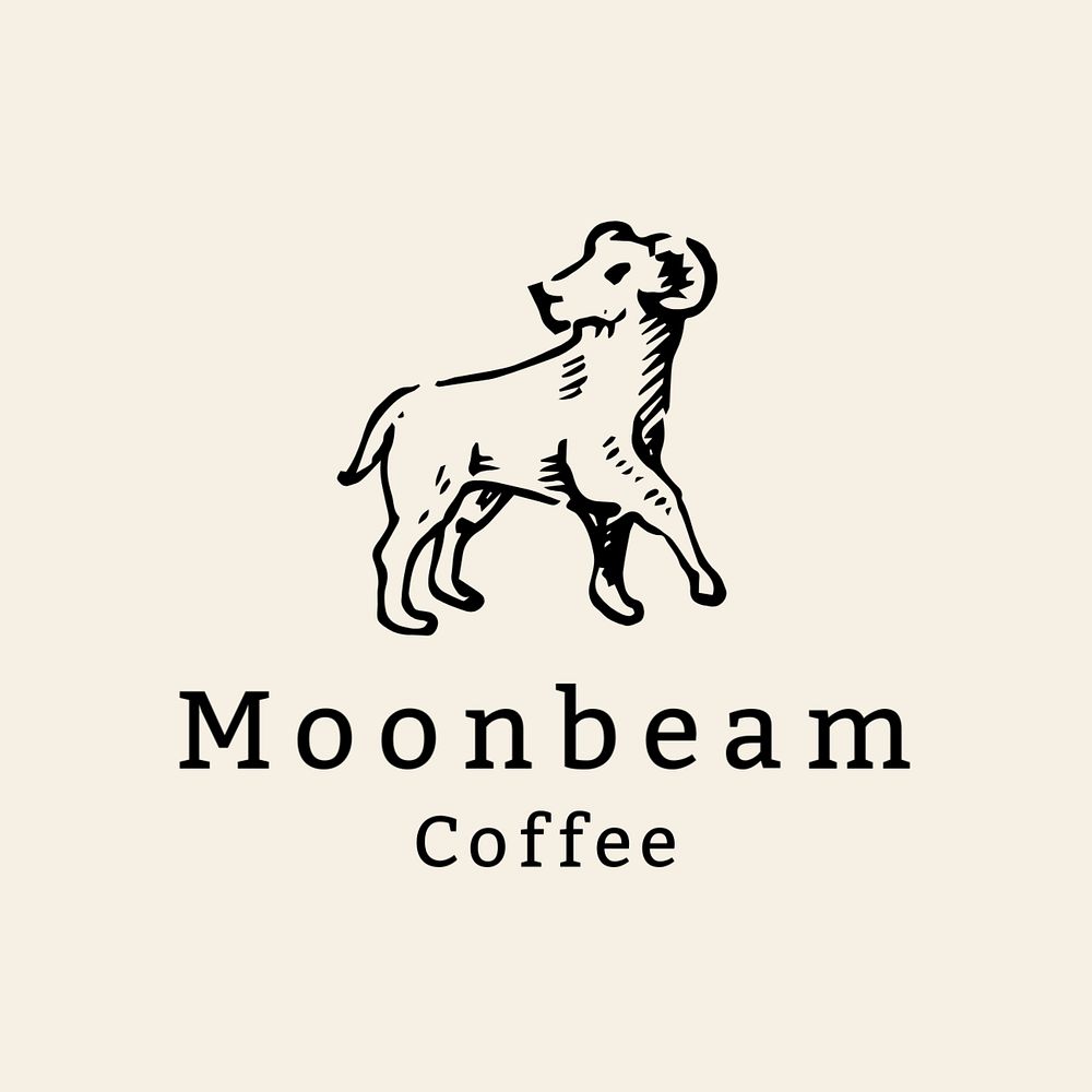 Coffee shop logo template, cream editable design