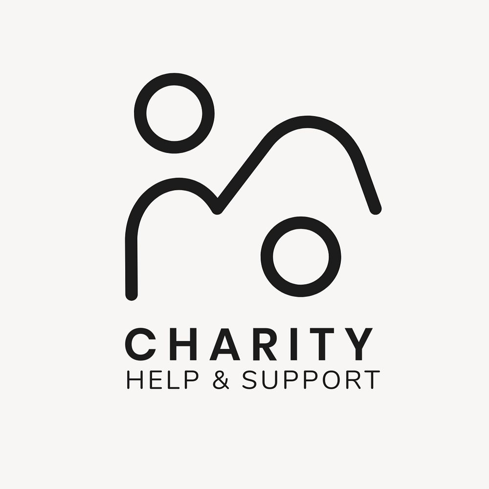 Charity logo template, volunteer, editable design