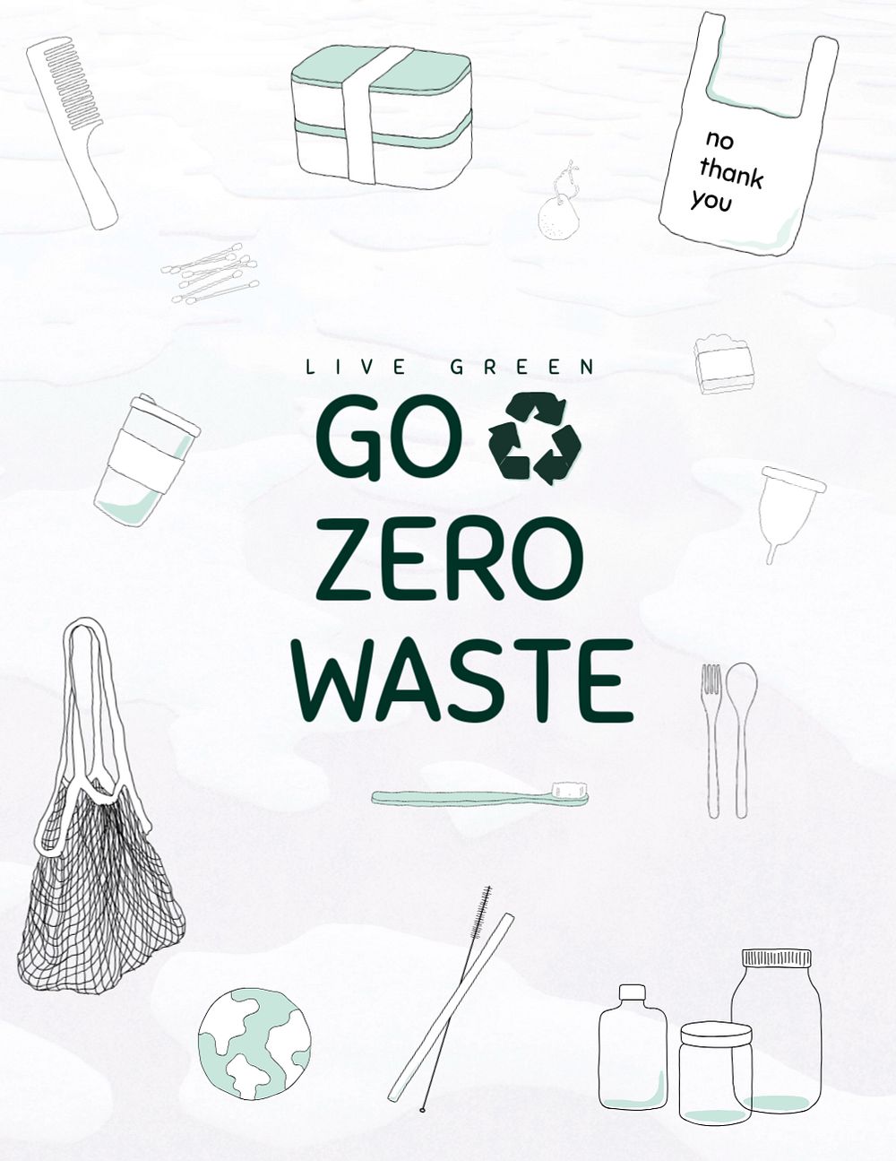 Zero waste flyer template, editable design