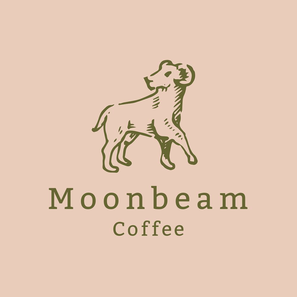 Coffee shop logo template, pink editable design