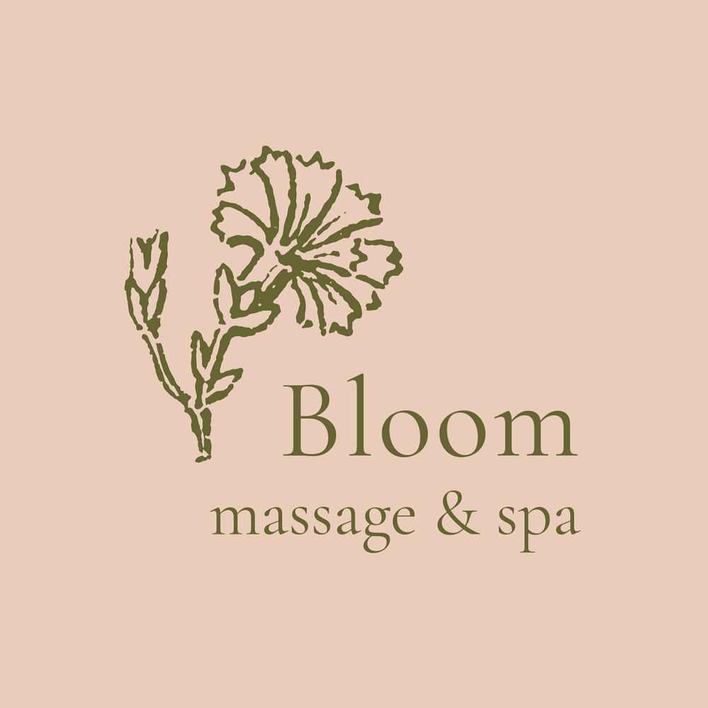 Spa logo template, pink editable design