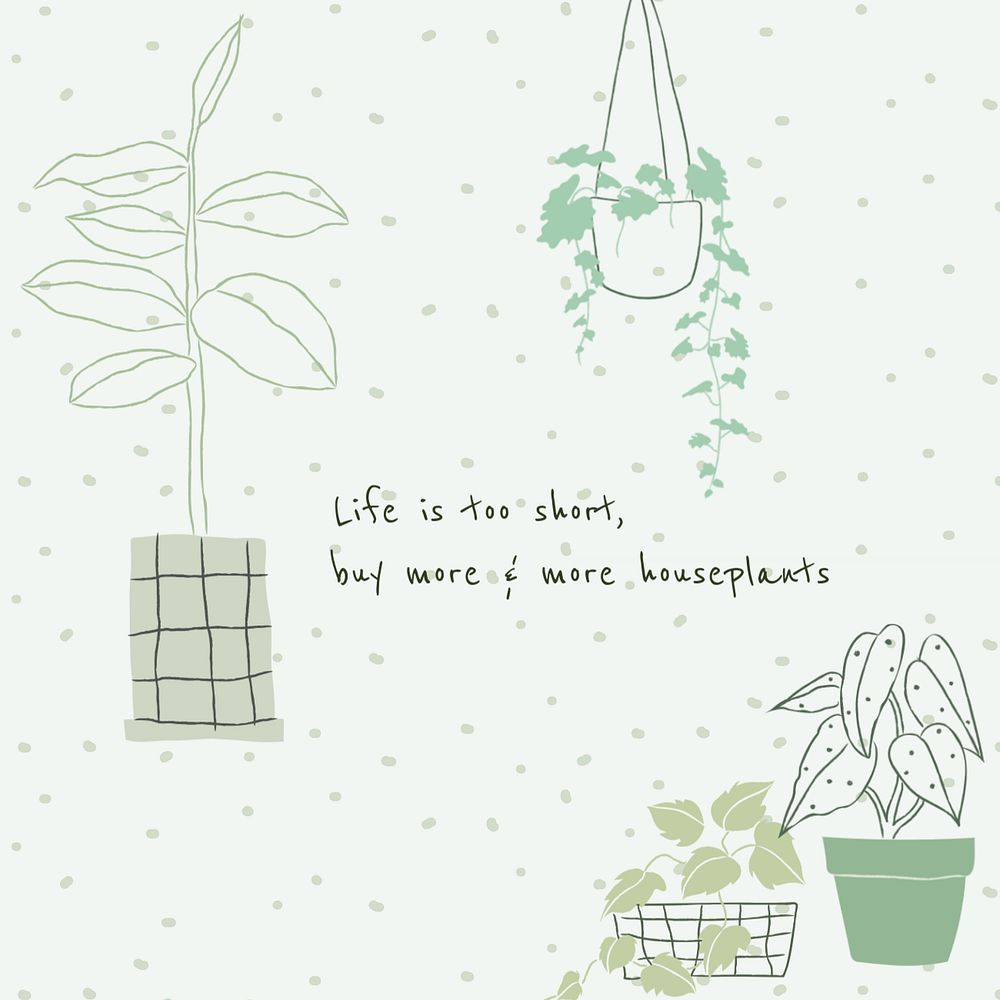 Plant quote Instagram post template, editable design