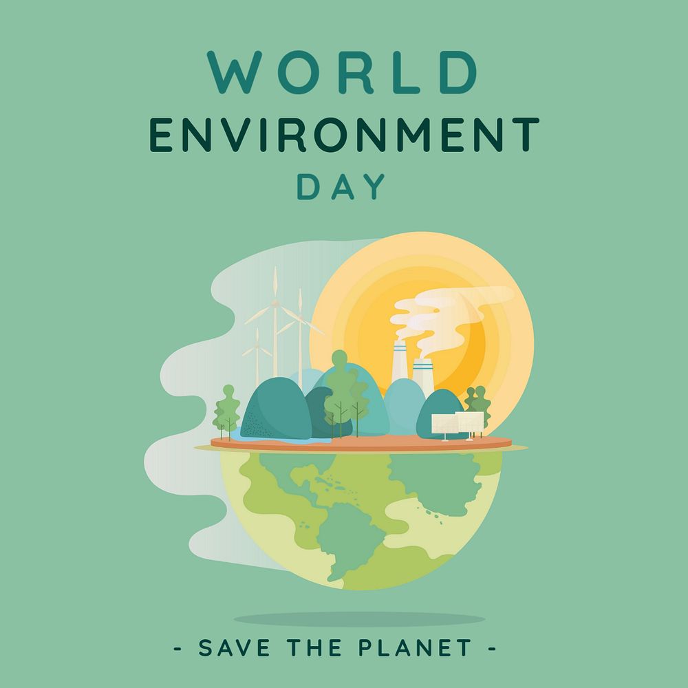 Environment Facebook post template, editable design