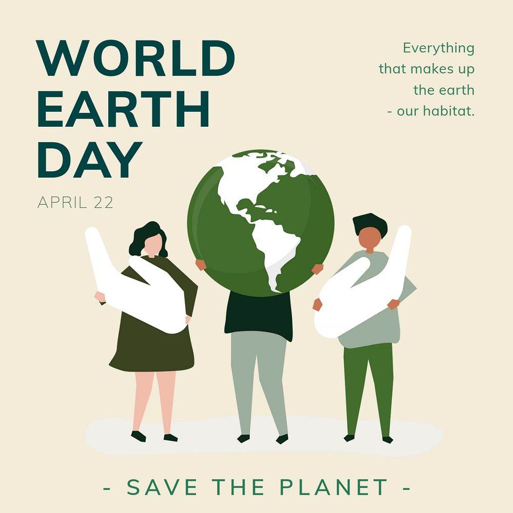 Environment Facebook post template, editable design