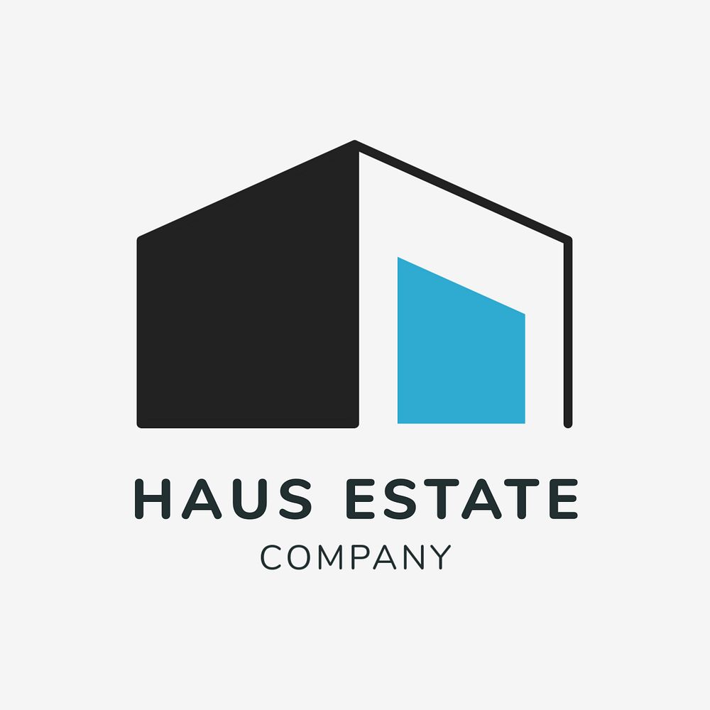 Real estate company logo template, modern architecture, editable design