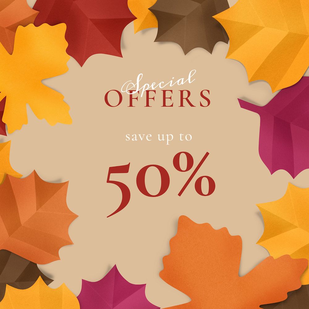 Special offer Facebook post template, spring editable design