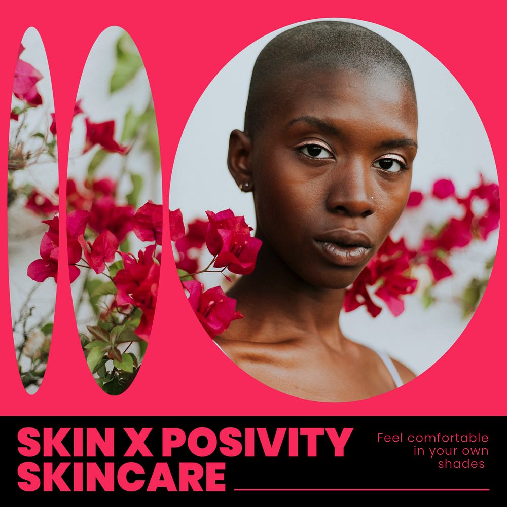 Skin positivity Instagram post template, editable design