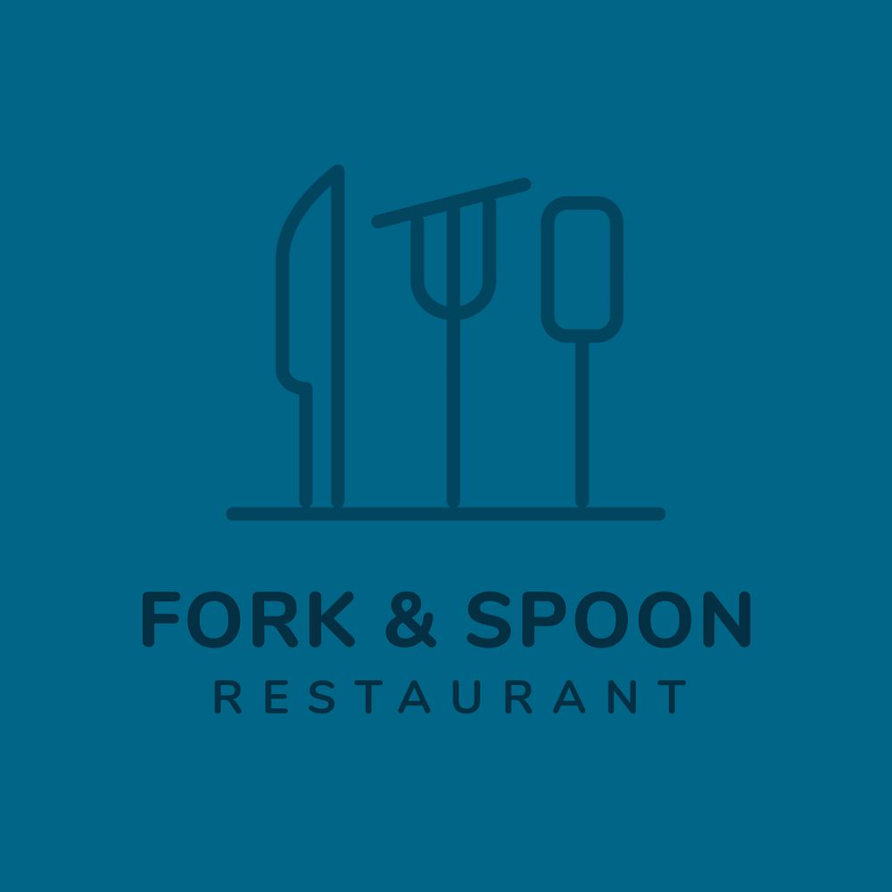 Restaurant logo template, line art, editable design