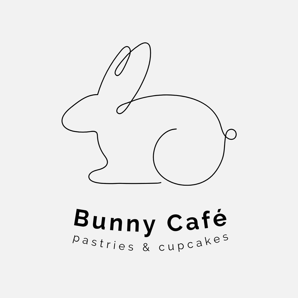 Rabbit line art logo template, | Premium Logo Maker - rawpixel