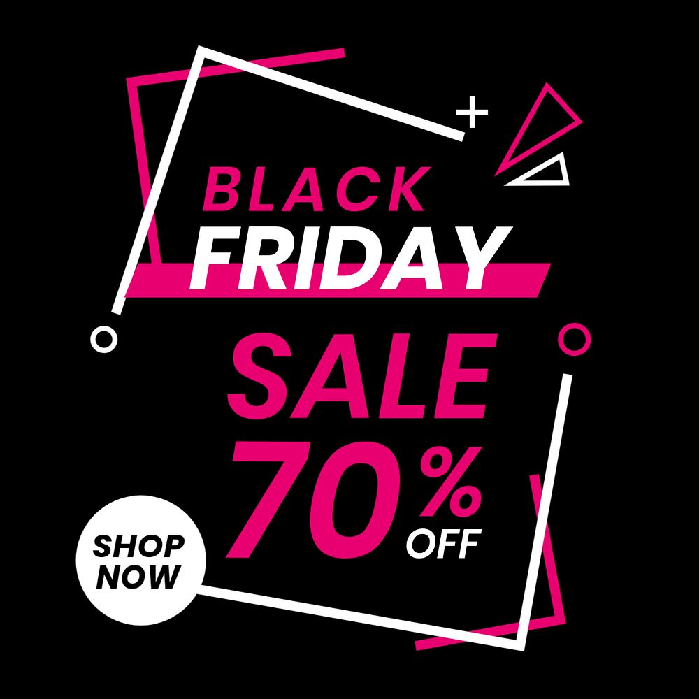 Black Friday instagram post template, pink funky design, editable text