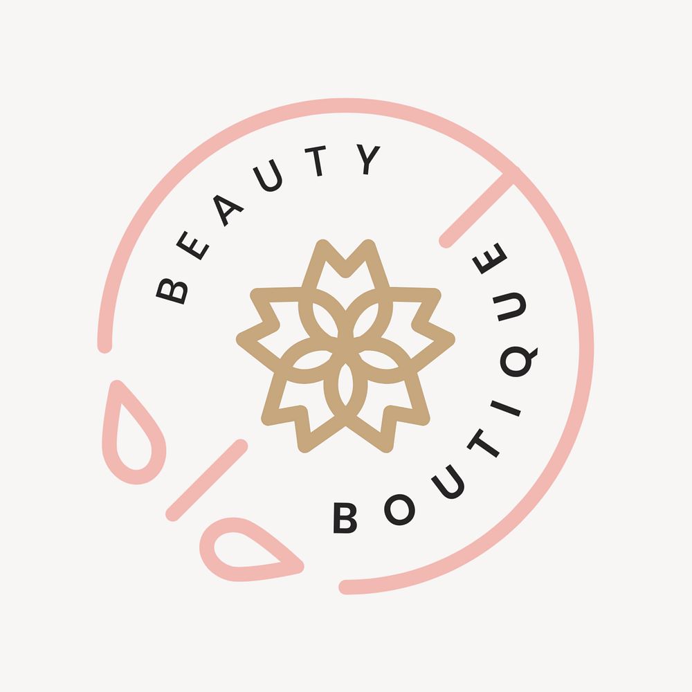 Beauty boutique logo template, creative pink editable design